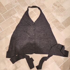 Toy G Vest Gilet Soft Wool Heather Grey  with Ties Italy